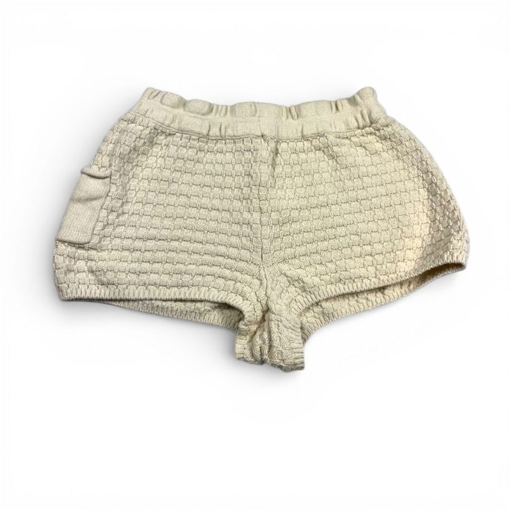 Free People Beach Womens Knit Shorts Beige Textured Knit Casual Comfort Lounge S
